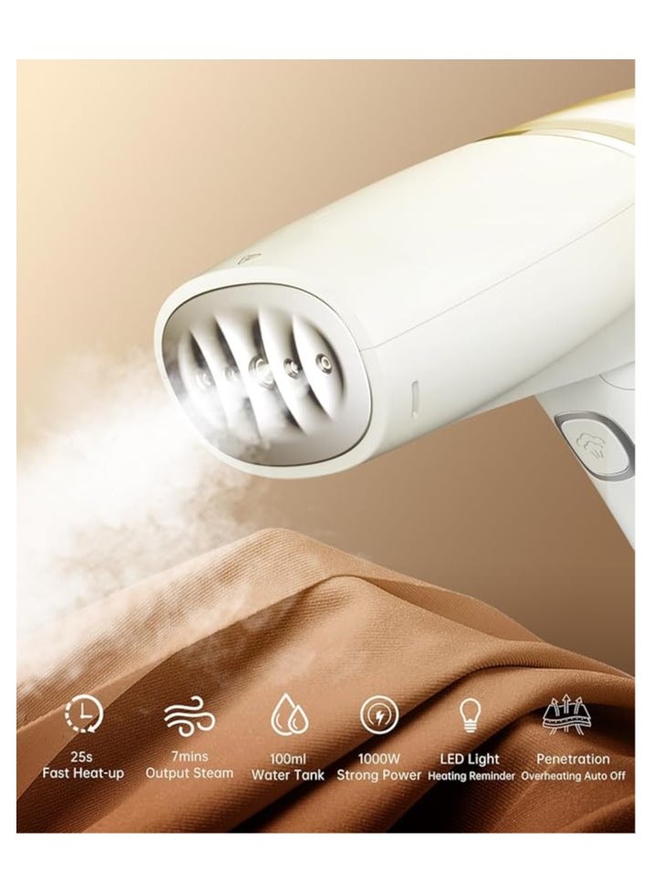 Annmiir Handheld Garment Steamer for Clothes, Extreme Steam 1000W, Portable Handheld Design, Strong Penetrating Steam, White (white)