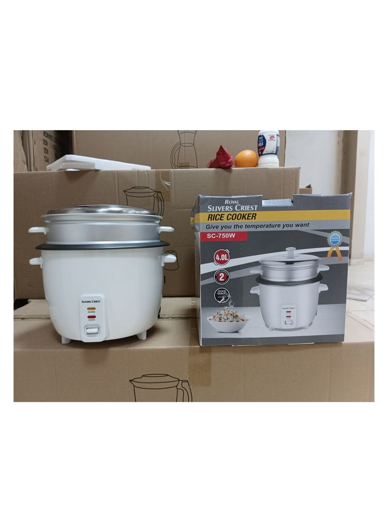 Rice Cooker Aluminum Infused 1.8Liter/20 Cup Rice & Grain Cooker with Aluminum Vegetable Steam Tray - White