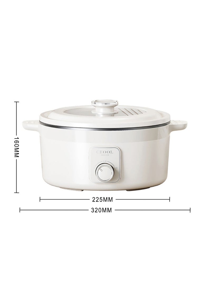 Electric Hot Pot 3L Multi-functional Stove-less Cooking Pot 1000W Power Non Stick Pot Overheating Boiled and Dry Protection Fry/Boil/Stew/Rinse (CN Plug)