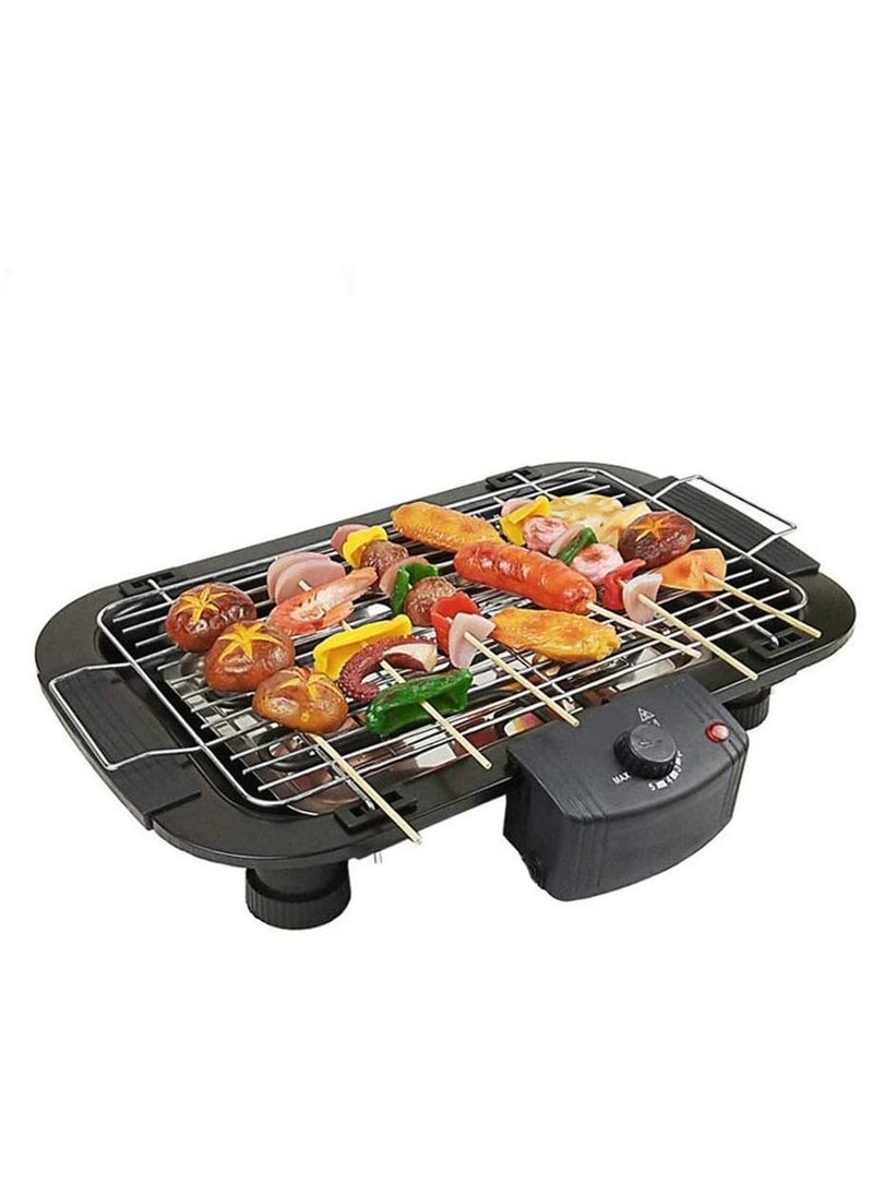 Smokeless Indoor/Outdoor Electric Grill Portable Tabletop Grill Kitchen BBQ Grills Adjustable Temperature Control,Removable Water Filled Drip Tray,2000W,Black