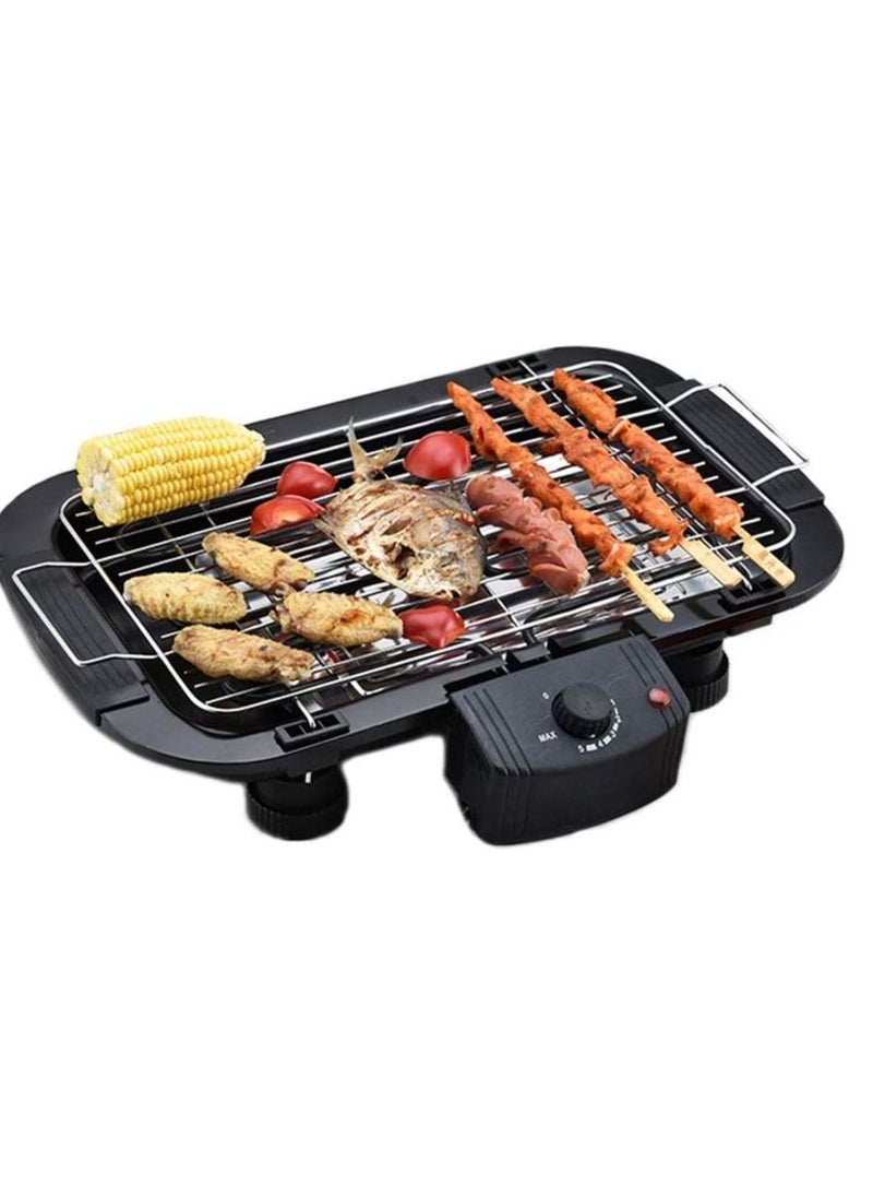 Smokeless Indoor/Outdoor Electric Grill Portable Tabletop Grill Kitchen BBQ Grills Adjustable Temperature Control,Removable Water Filled Drip Tray,2000W,Black