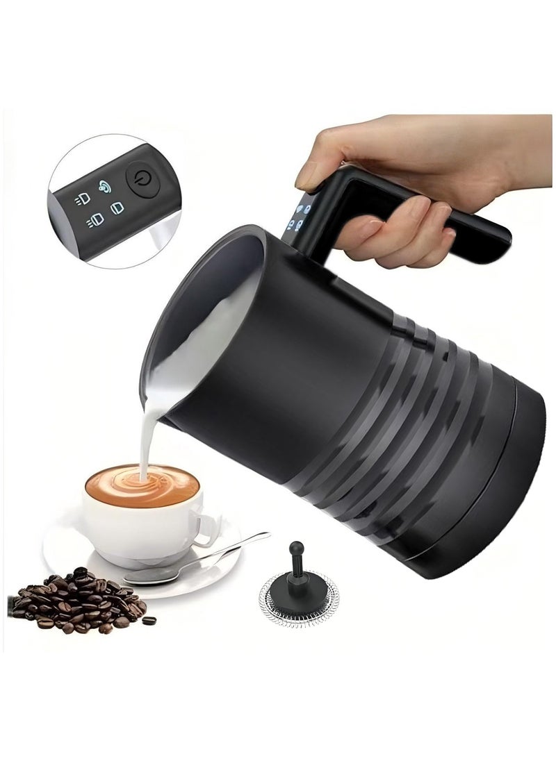 Electric Milk Frother and Steamer 4 in 1 Automatic Milk Warmer 400W Non-Stick Interior 580ml Hot and Cold Stainless Steel Milk Foam Maker for Coffee,Hot Chocolate,Milk,Latte,Cappuccinos