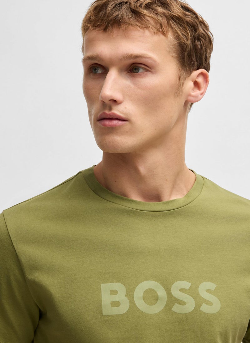 Cotton-jersey T-shirt with SPF 50+ UV protection