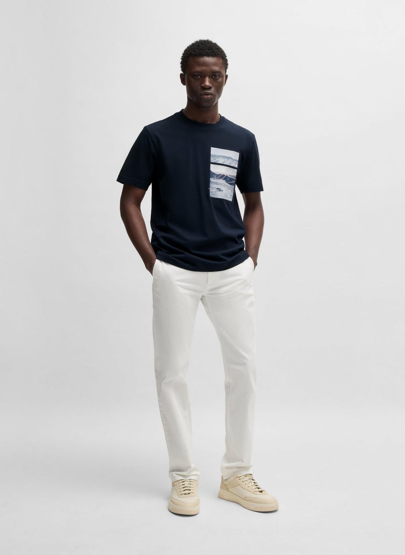 Cotton-jersey T-shirt with coordinate artwork