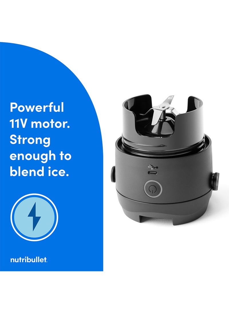 Flip Portable Blender, 8pc Set – High-Speed, Multi-Functional 11.1V Motor, Rechargeable, Self-Cleaning, 590ML Stainless Steel Cup, USB-C Charging, NFP-590, 1-Year Warranty 590 ml 350 W NBG-300 Black