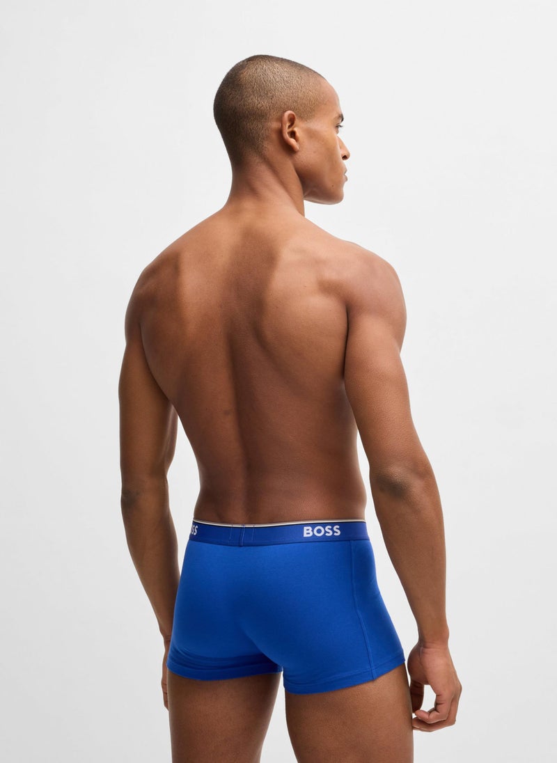 Three-pack of stretch-cotton trunks with logo waistbands