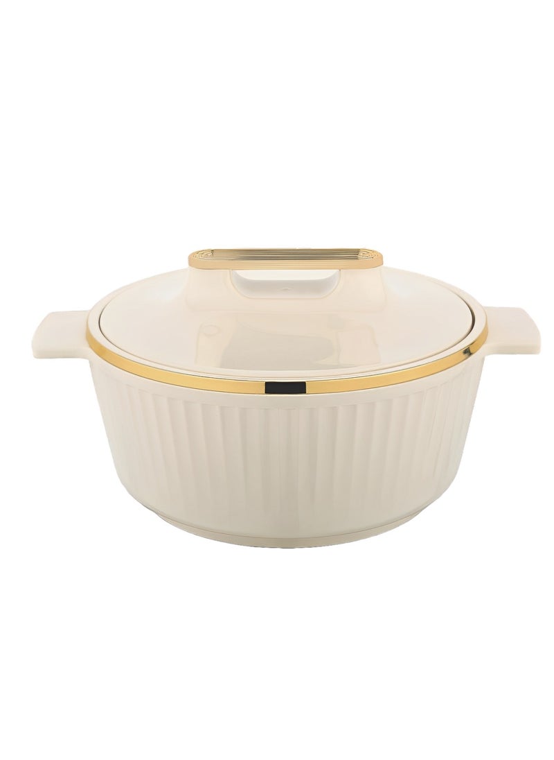 Fancy Casserole Stainless Steel Insulated Hotpot 3500ML - Beige