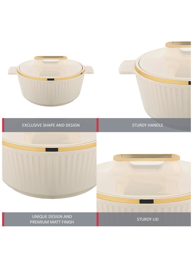 Fancy Casserole Stainless Steel Insulated Hotpot 3500ML - Beige