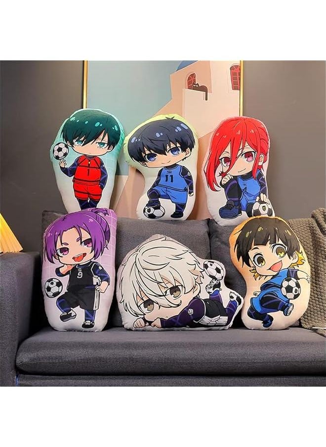 Ainme Rin Itoshi Plush Doll Pillow Soft Stuffed Plushie Figure, Cartoon Manga Back Cushion Throw Pillows Puppets Sofa Decorative Xmas Gifts