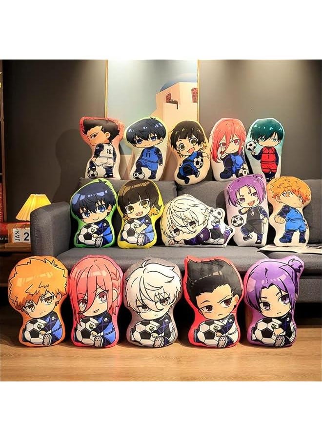 Ainme Rin Itoshi Plush Doll Pillow Soft Stuffed Plushie Figure, Cartoon Manga Back Cushion Throw Pillows Puppets Sofa Decorative Xmas Gifts