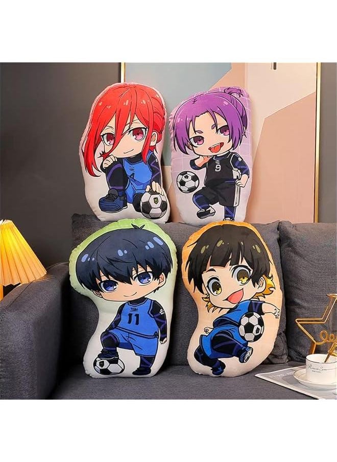 Ainme Rin Itoshi Plush Doll Pillow Soft Stuffed Plushie Figure, Cartoon Manga Back Cushion Throw Pillows Puppets Sofa Decorative Xmas Gifts