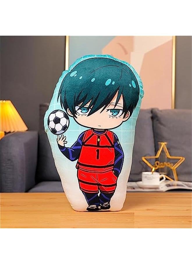 Ainme Rin Itoshi Plush Doll Pillow Soft Stuffed Plushie Figure, Cartoon Manga Back Cushion Throw Pillows Puppets Sofa Decorative Xmas Gifts