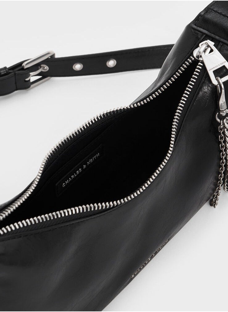 Atwood Chain Crinkle Hobo Bag