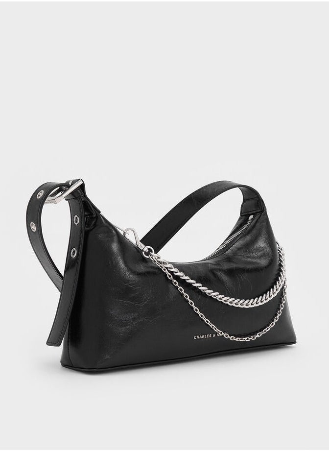 Atwood Chain Crinkle Hobo Bag