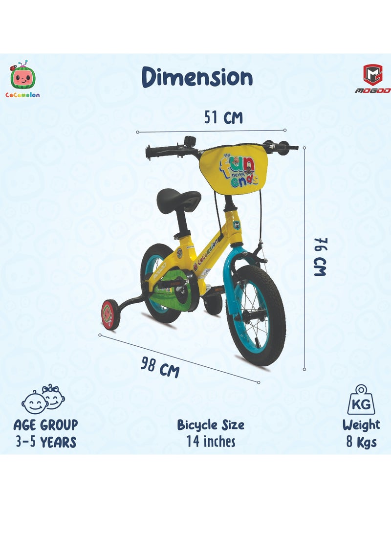 Mogoo - Cocomelon Play Kids Magnesium Bike - 14 Inch - Yellow