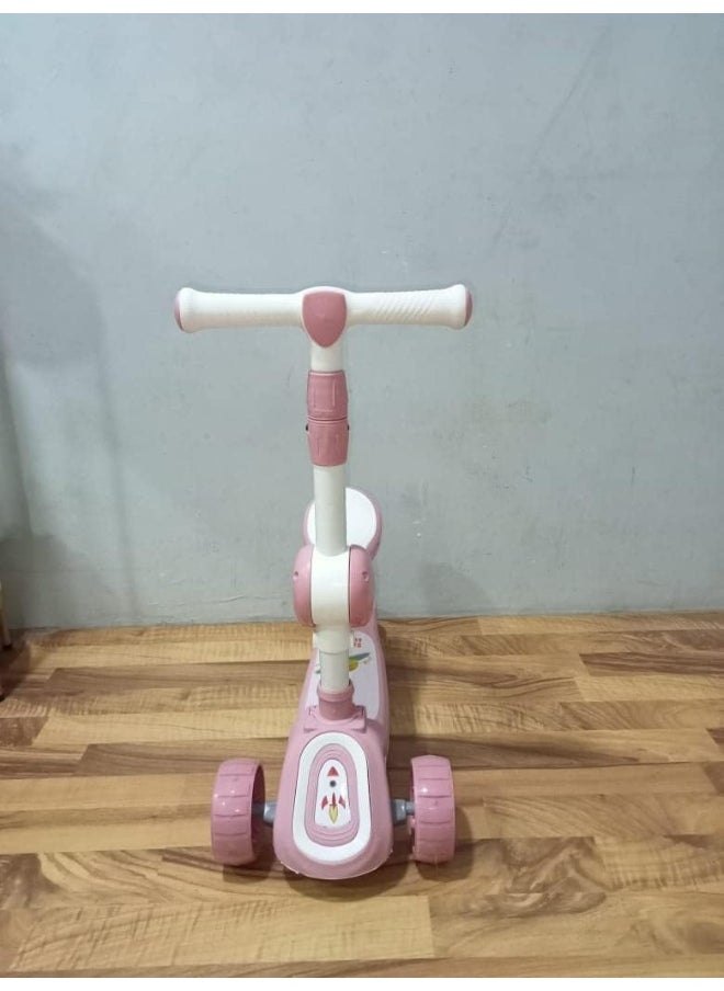 SUPAAR 3 Wheel Scooter, With Seat Adjustable Height Kids Scooter, Lean to Steer with Extra-Wide PU LED Light Up With Music Wheels, for Boys & Girls