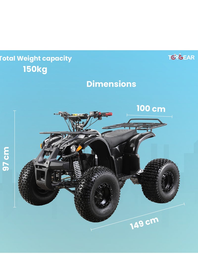 Top Gear TG 450 Electric Quad Bike for Adults, 60V 500W Motor with 3-Speed Adjustment, Disc Brakes, Dual Suspension, LED Lights, and 70KM Range - Red