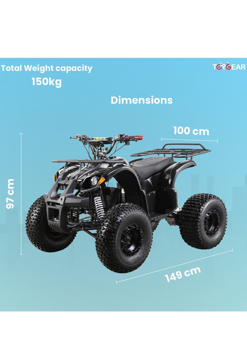 Top Gear TG 450 Electric Quad Bike for Adults, 60V 500W Motor with 3-Speed Adjustment, Disc Brakes, Dual Suspension, LED Lights, and 70KM Range  - Orange