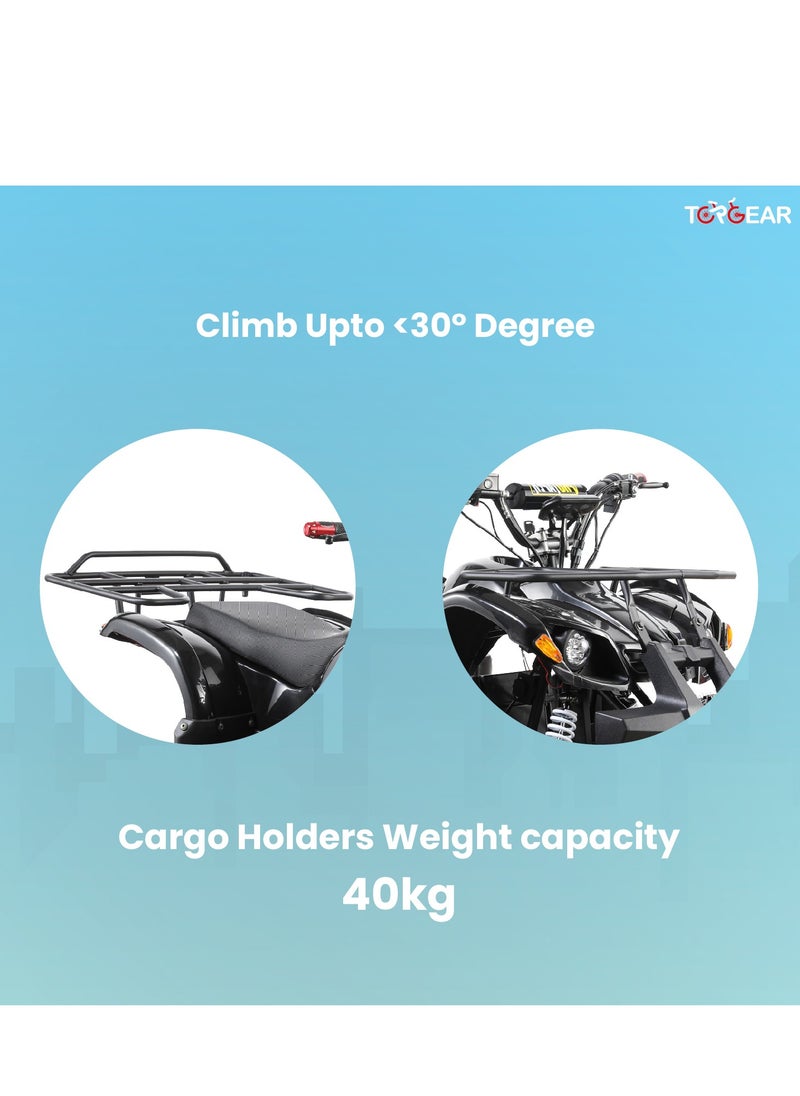 Top Gear TG 450 Electric Quad Bike for Adults, 60V 500W Motor with 3-Speed Adjustment, Disc Brakes, Dual Suspension, LED Lights, and 70KM Range  - Orange