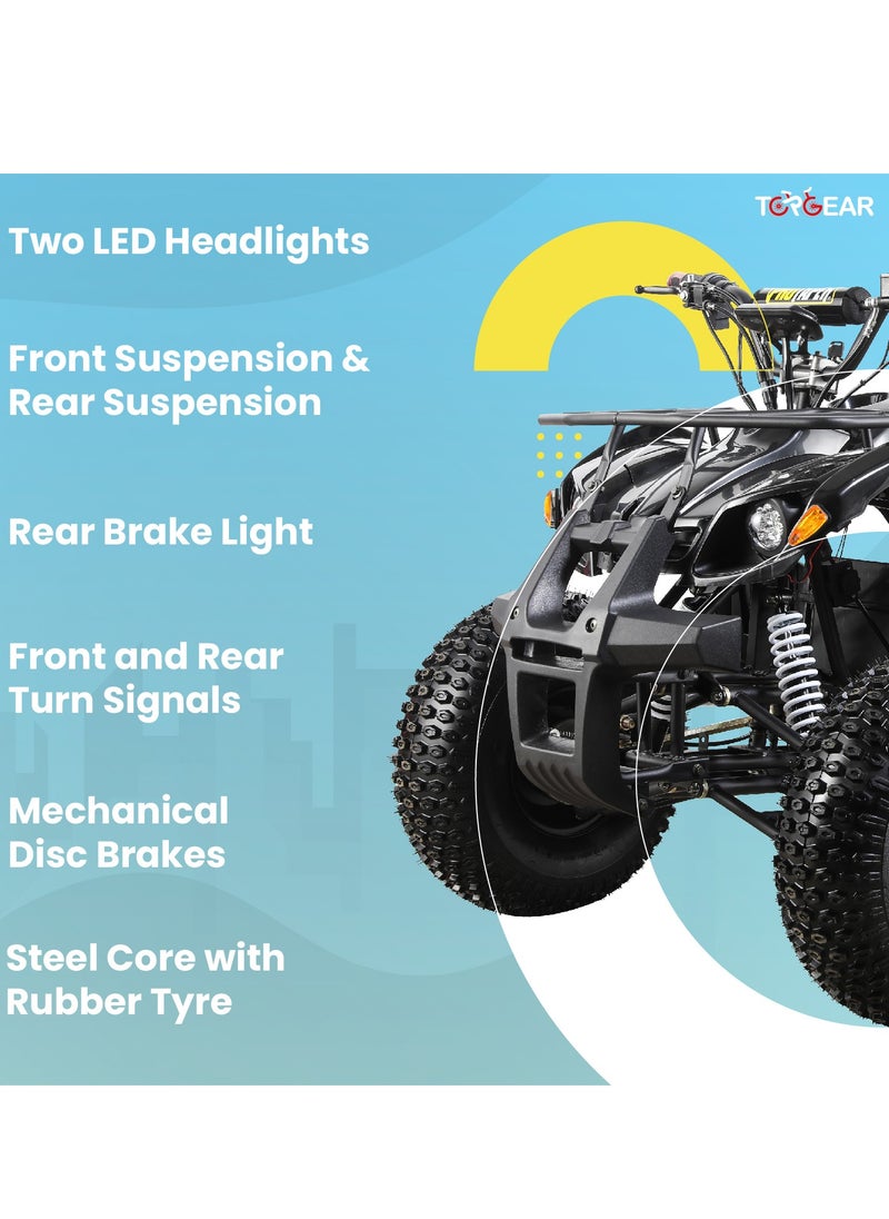 Top Gear TG 450 Electric Quad Bike for Adults, 60V 500W Motor with 3-Speed Adjustment, Disc Brakes, Dual Suspension, LED Lights, and 70KM Range  - Orange