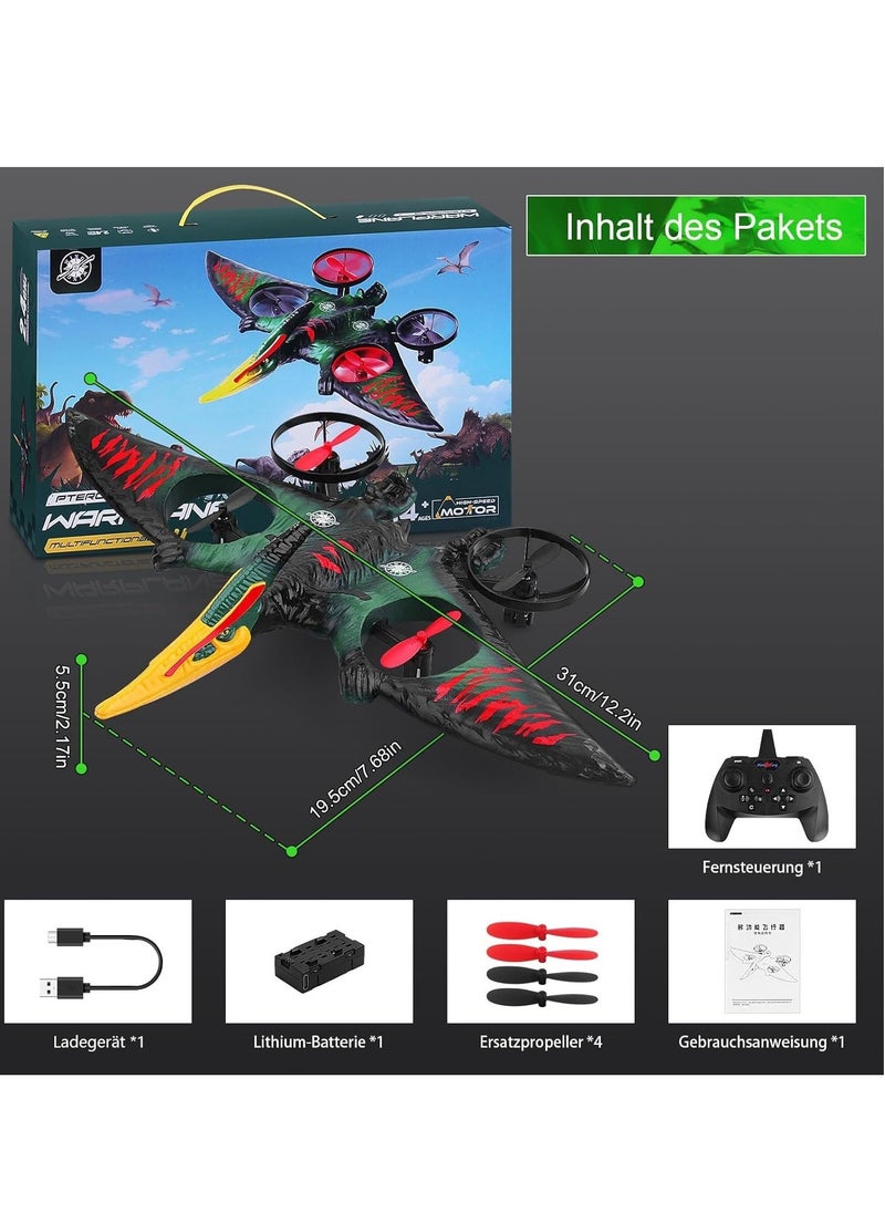 RC Aeroplane 2.4GHz Remote Controlled Aeroplane L0713 – Quadcopter Floating Fighter Aircraft RC Plane RTF for Beginners, Children & Adults – USB Charging, Green