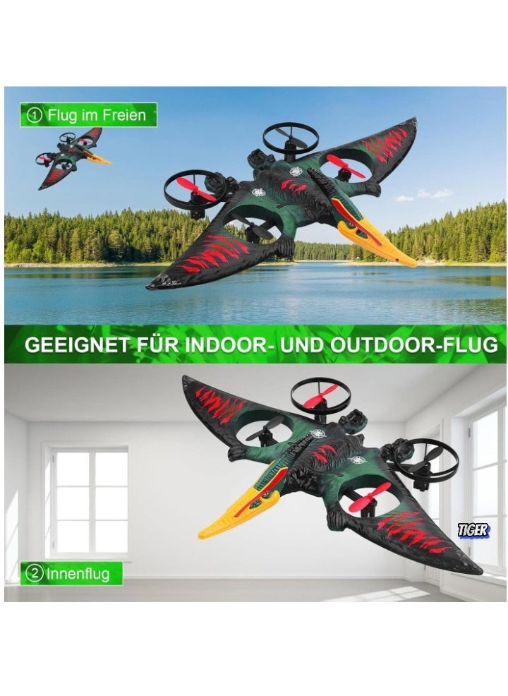 RC Aeroplane 2.4GHz Remote Controlled Aeroplane L0713 – Quadcopter Floating Fighter Aircraft RC Plane RTF for Beginners, Children & Adults – USB Charging, Green