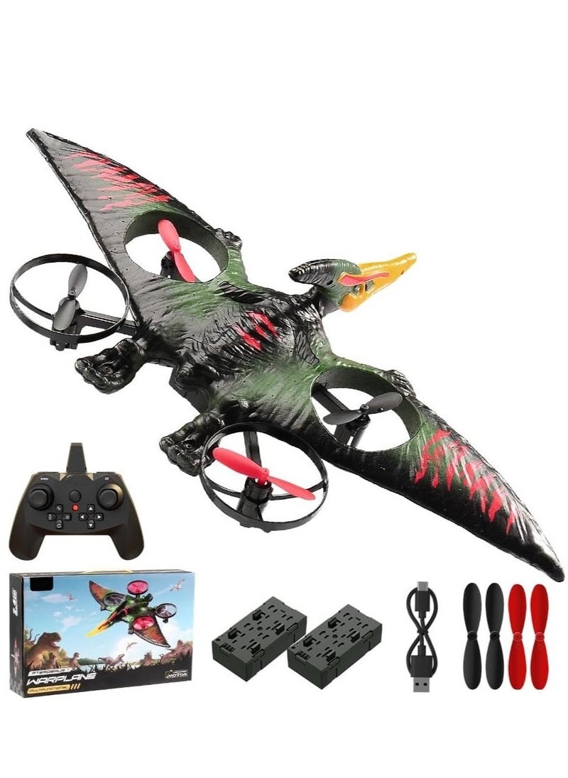 Dragon Remote Control Airplane – RC Dinosaur Plane 2.4G 6-Axis Gyro EPP Foam RC Aircraft, One Key Take Off, 360° Rotation, Easy to Fly RC Glider for Kids & Beginners – Fun Flying Toy (Green)