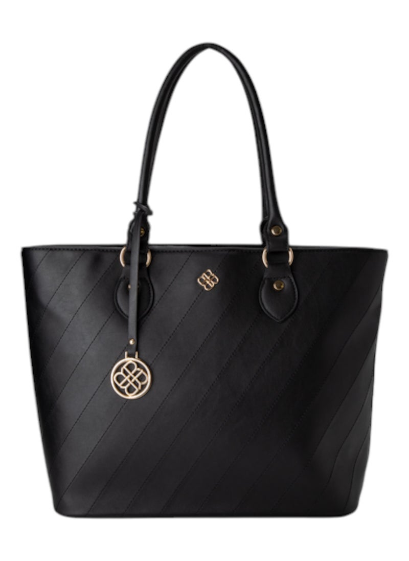 Patterned Tote Bag Black