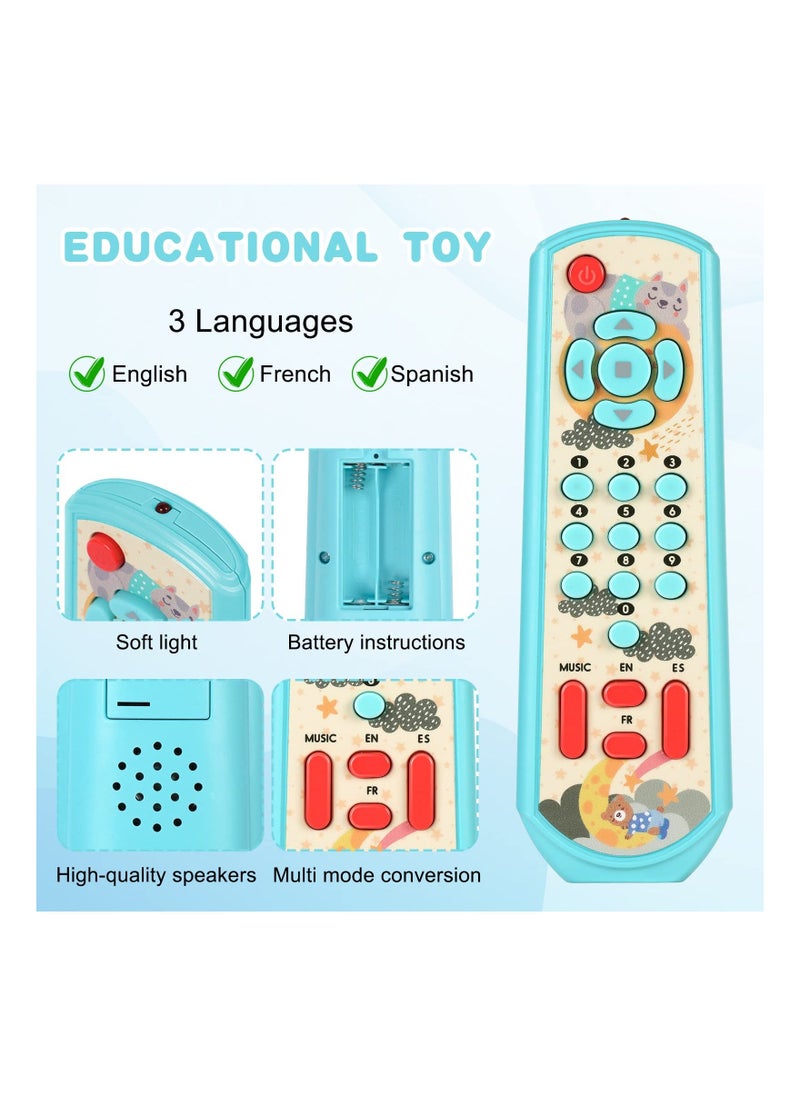 SimulationToy Remote Control, Baby TV Remote Control Toys Educational Toys, Baby Remote Control Toy Learning Musical Sensory Toy for Toddler 6-18 Months 1-3 Year Old Boys Girls, Blue Color