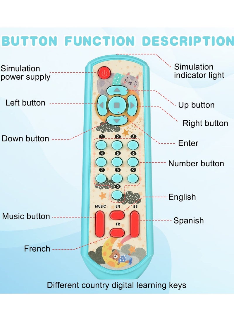 SimulationToy Remote Control, Baby TV Remote Control Toys Educational Toys, Baby Remote Control Toy Learning Musical Sensory Toy for Toddler 6-18 Months 1-3 Year Old Boys Girls, Blue Color