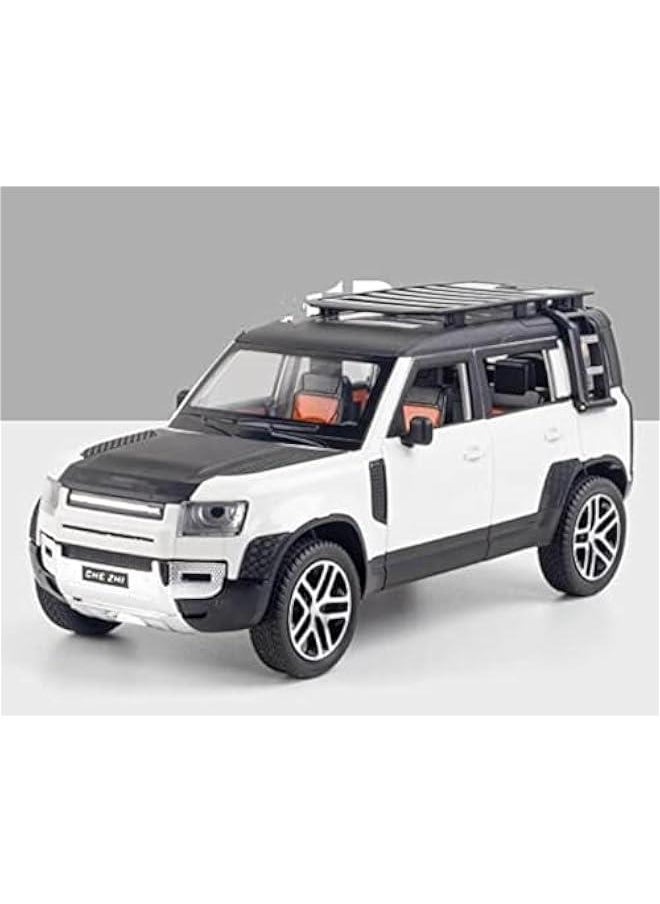 1:24 Scale Diecast Car Pullback Vehicle Toy Collection for Land Rover New Defender 110, Kids Gift, with Sound and Light