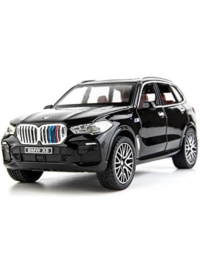 1:32 Comapatible for X5 SUV Model Car Toy, Zinc Alloy Pull Back Toy car with Sound and Light for Kids Boy Girl Gift(Black)