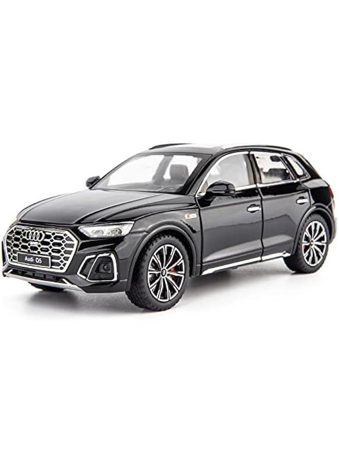 1/24 Compatible for Audi Q5 SUV Model Car, Zinc Alloy Pull Back Toy car with Sound and Light for Kids Boy Girl Gift(Black), XA2408