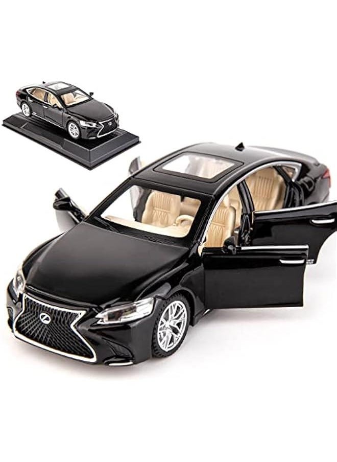 1/32 Compatible for Lexus Ls500h Model Car, Zinc Alloy Pull Back Toy car with Sound and Light for Kids Boy Girl Gift(Black)