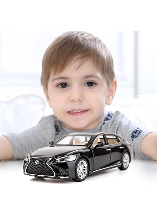 1/32 Compatible for Lexus Ls500h Model Car, Zinc Alloy Pull Back Toy car with Sound and Light for Kids Boy Girl Gift(Black)