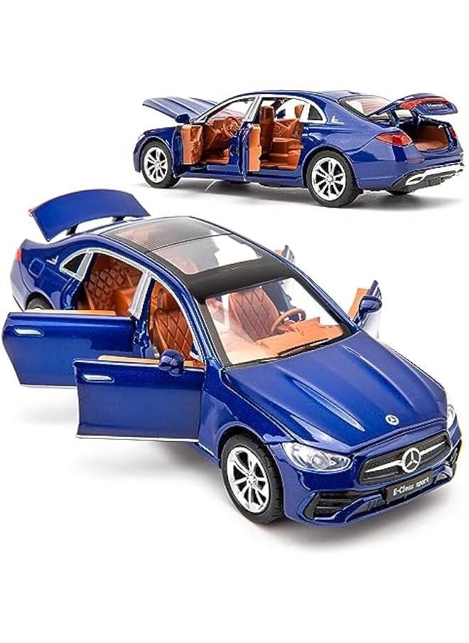 1/32 Compatible for Benz E300l Model Car, Zinc Alloy Diecast Collectible Pull Back Toy car with Sound and Light for Kids Boy Girl Gift Blue