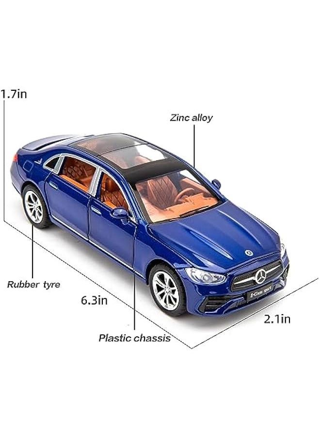 1/32 Compatible for Benz E300l Model Car, Zinc Alloy Diecast Collectible Pull Back Toy car with Sound and Light for Kids Boy Girl Gift Blue