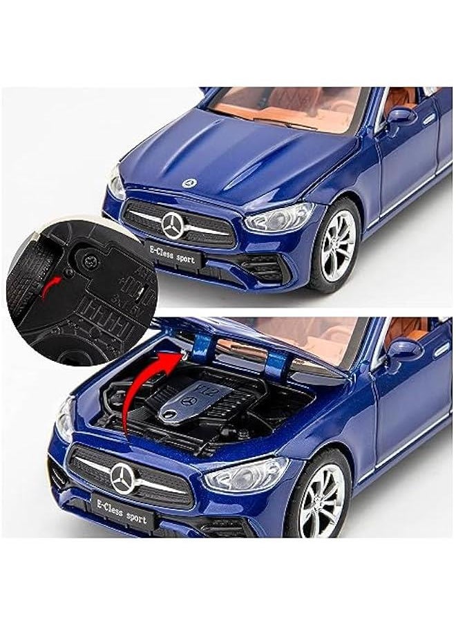 1/32 Compatible for Benz E300l Model Car, Zinc Alloy Diecast Collectible Pull Back Toy car with Sound and Light for Kids Boy Girl Gift Blue