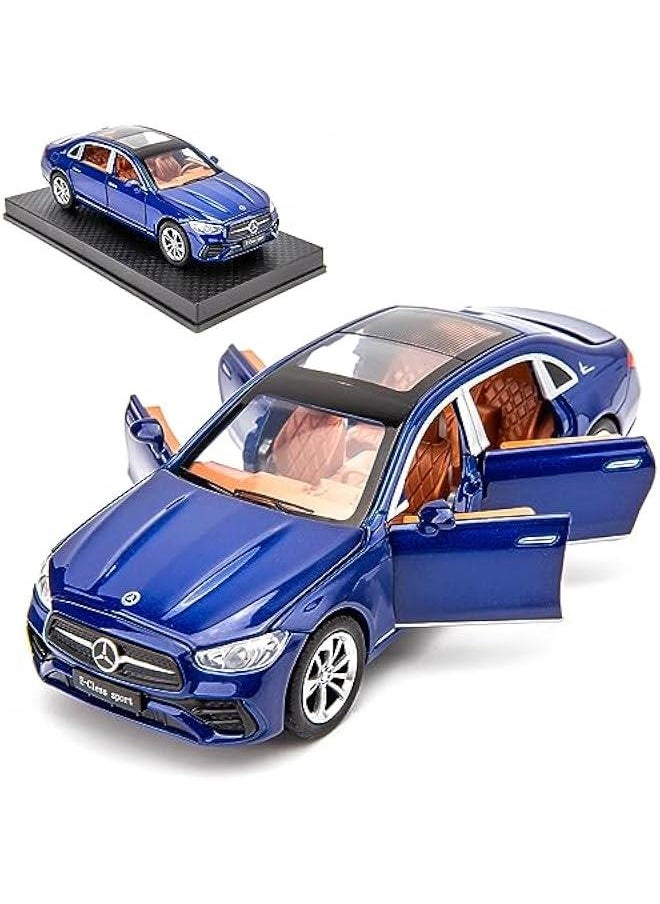 1/32 Compatible for Benz E300l Model Car, Zinc Alloy Diecast Collectible Pull Back Toy car with Sound and Light for Kids Boy Girl Gift Blue