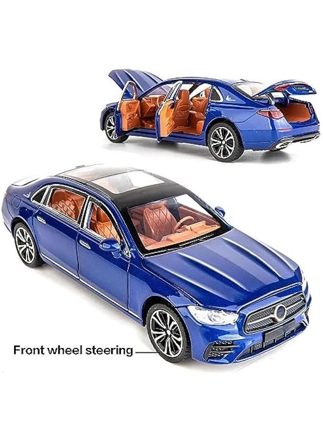 1/24 Benz E300 Model Car,Zinc Alloy Pull Back Toy Diecast Toy Cars with Sound and Light for Kids Boy Girl Gift(Blue)