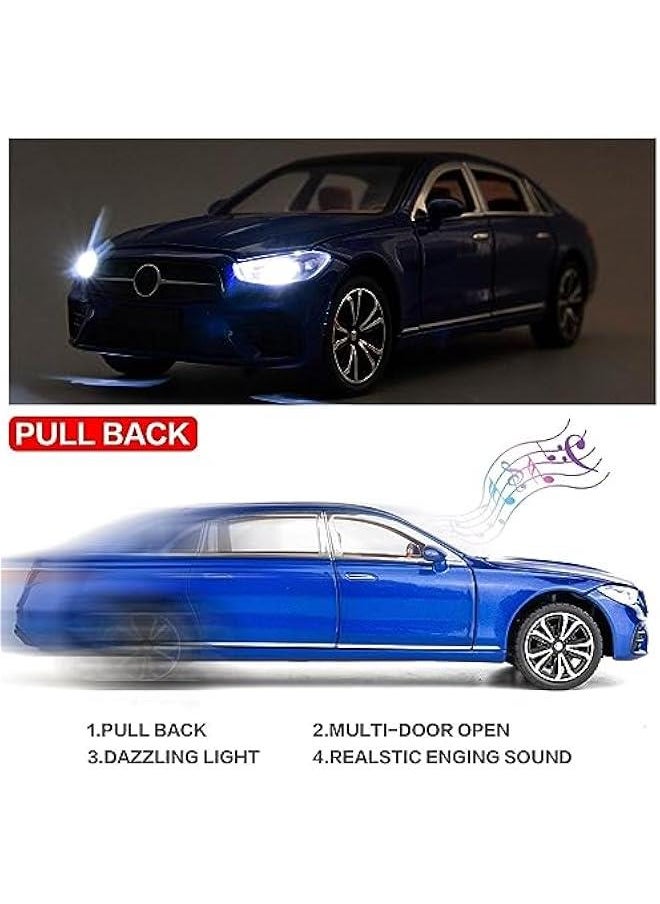 1/24 Benz E300 Model Car,Zinc Alloy Pull Back Toy Diecast Toy Cars with Sound and Light for Kids Boy Girl Gift(Blue)