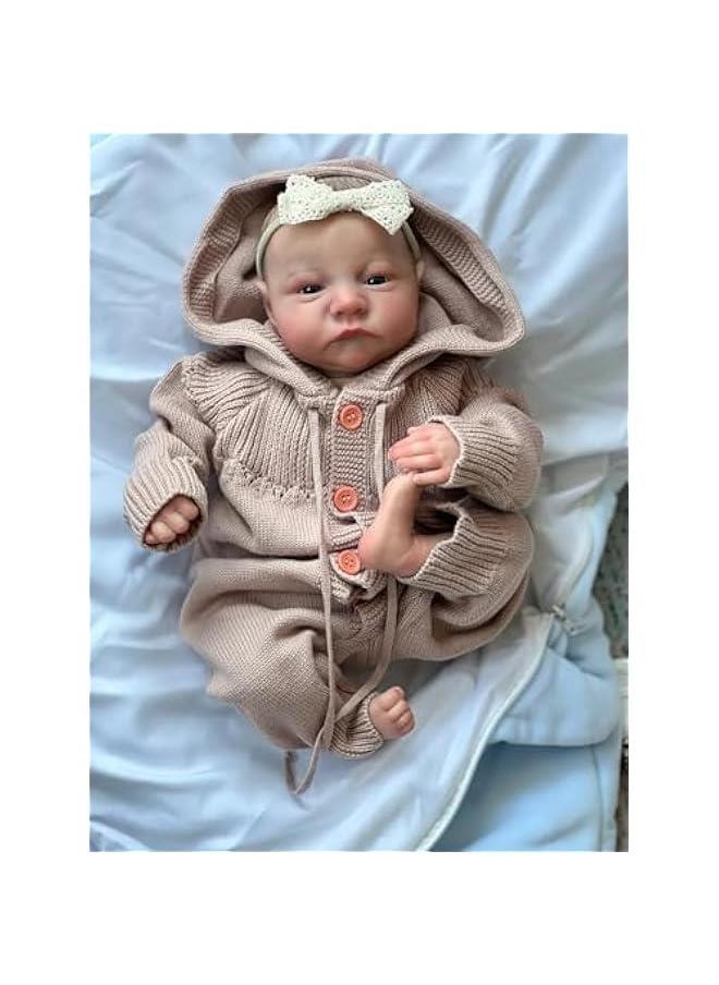 19 Inches Real Baby Size Awake Lifelike Reborn Baby Doll Realistic Full Body Newborn Vinyl Girl Dolls That Look Real and Feel Real