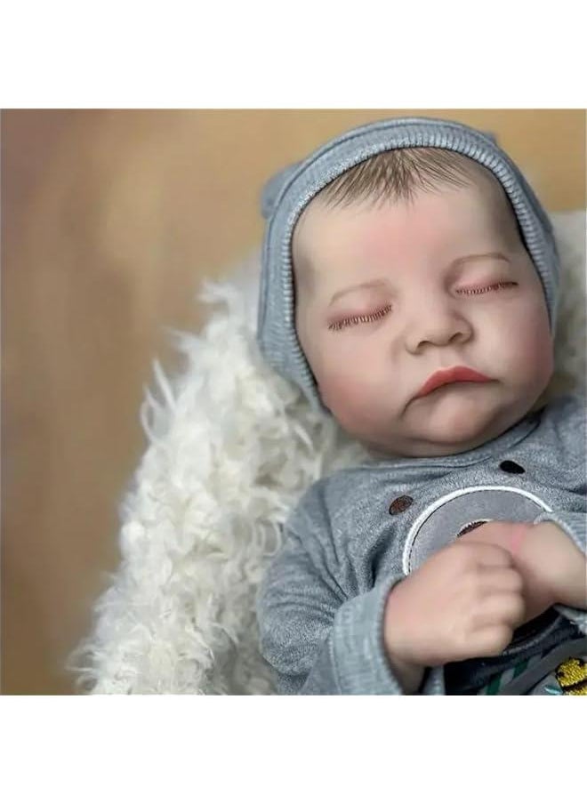 Lifelike Reborn Baby Dolls, 18 Inch Real Life Baby Doll, Lifelike Handmade Doll Full Body Vinyl Baby Doll, The Best Gift for Kids Age 3+