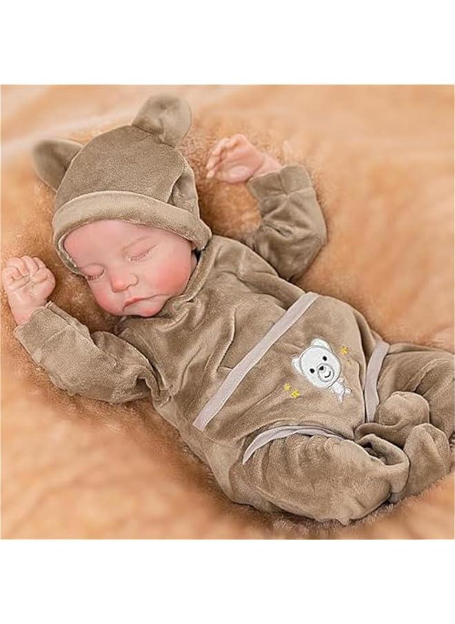 Lifelike Reborn Baby Dolls, 18 Inch Real Life Baby Doll, Lifelike Handmade Doll Full Body Vinyl Baby Doll, The Best Gift for Kids Age 3+ (LEVI.BR)