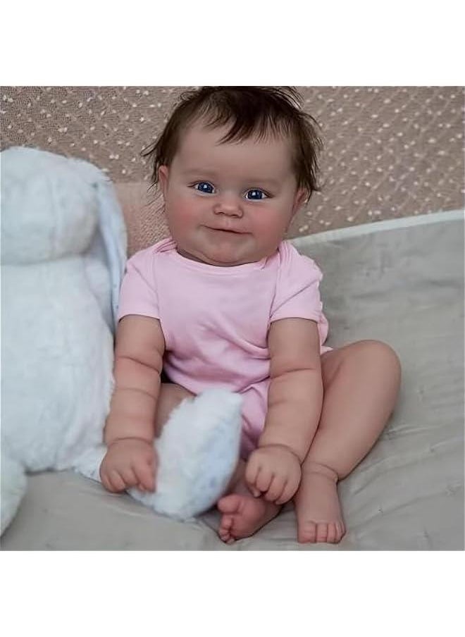 Lifelike Reborn Baby Dolls, 18 Inch Real Life Baby Doll, Lifelike Handmade Doll Full Body Vinyl Baby Doll, The Best Gift for Kids Age 3+ (MANDDIE.P)