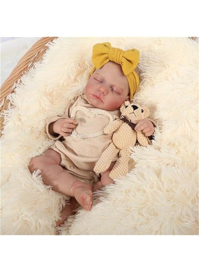 Lifelike Reborn Baby Dolls, 18 Inch Real Life Baby Doll, Lifelike Handmade Doll Full Body Vinyl Baby Doll, The Best Gift for Kids Age 3+ (LEVI.BR)