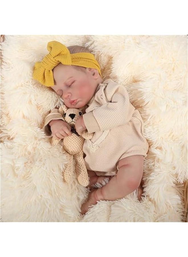 Lifelike Reborn Baby Dolls, 18 Inch Real Life Baby Doll, Lifelike Handmade Doll Full Body Vinyl Baby Doll, The Best Gift for Kids Age 3+ (LEVI.BR)