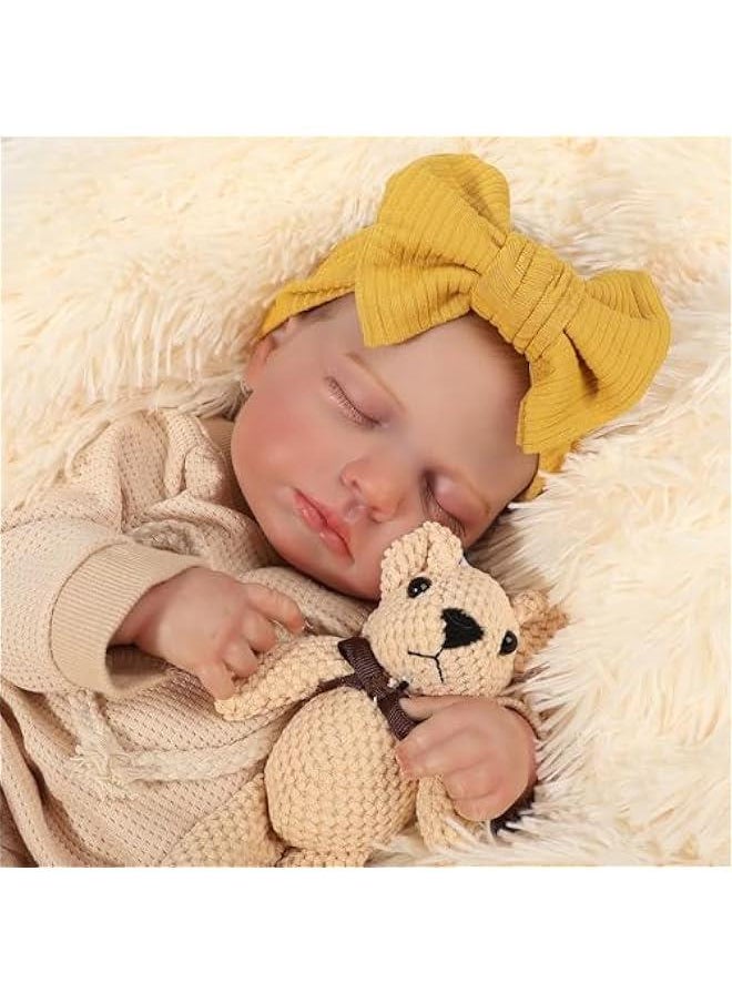 Lifelike Reborn Baby Dolls, 18 Inch Real Life Baby Doll, Lifelike Handmade Doll Full Body Vinyl Baby Doll, The Best Gift for Kids Age 3+ (LEVI.BR)