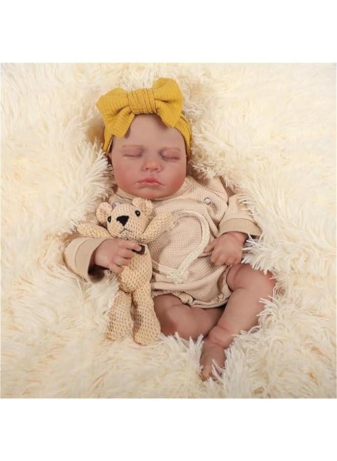 Lifelike Reborn Baby Dolls, 18 Inch Real Life Baby Doll, Lifelike Handmade Doll Full Body Vinyl Baby Doll, The Best Gift for Kids Age 3+ (LEVI.BR)