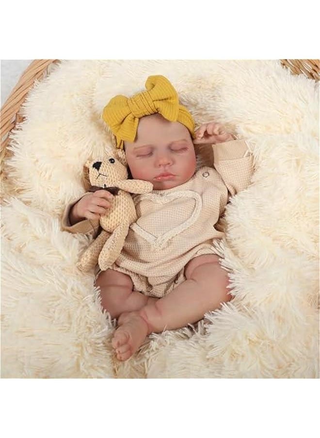 Lifelike Reborn Baby Dolls, 18 Inch Real Life Baby Doll, Lifelike Handmade Doll Full Body Vinyl Baby Doll, The Best Gift for Kids Age 3+ (LEVI.BR)